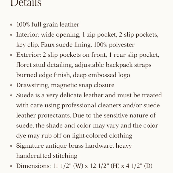 PATRICIA NASH Burnished Suede Leather Vasto Backpack - Picture 2 of 11